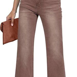 Womens Flare Jeans High Waisted Wide Leg Baggy Jean for Women Stretch Denim Pant